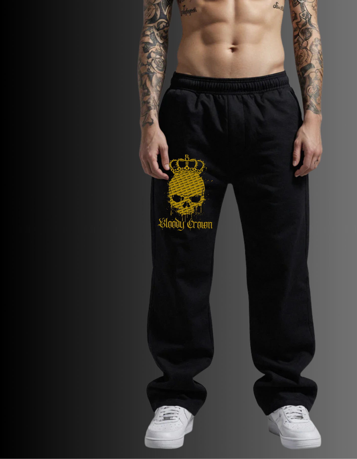 BC Skull Oversized Sweatpants - Gold Edition