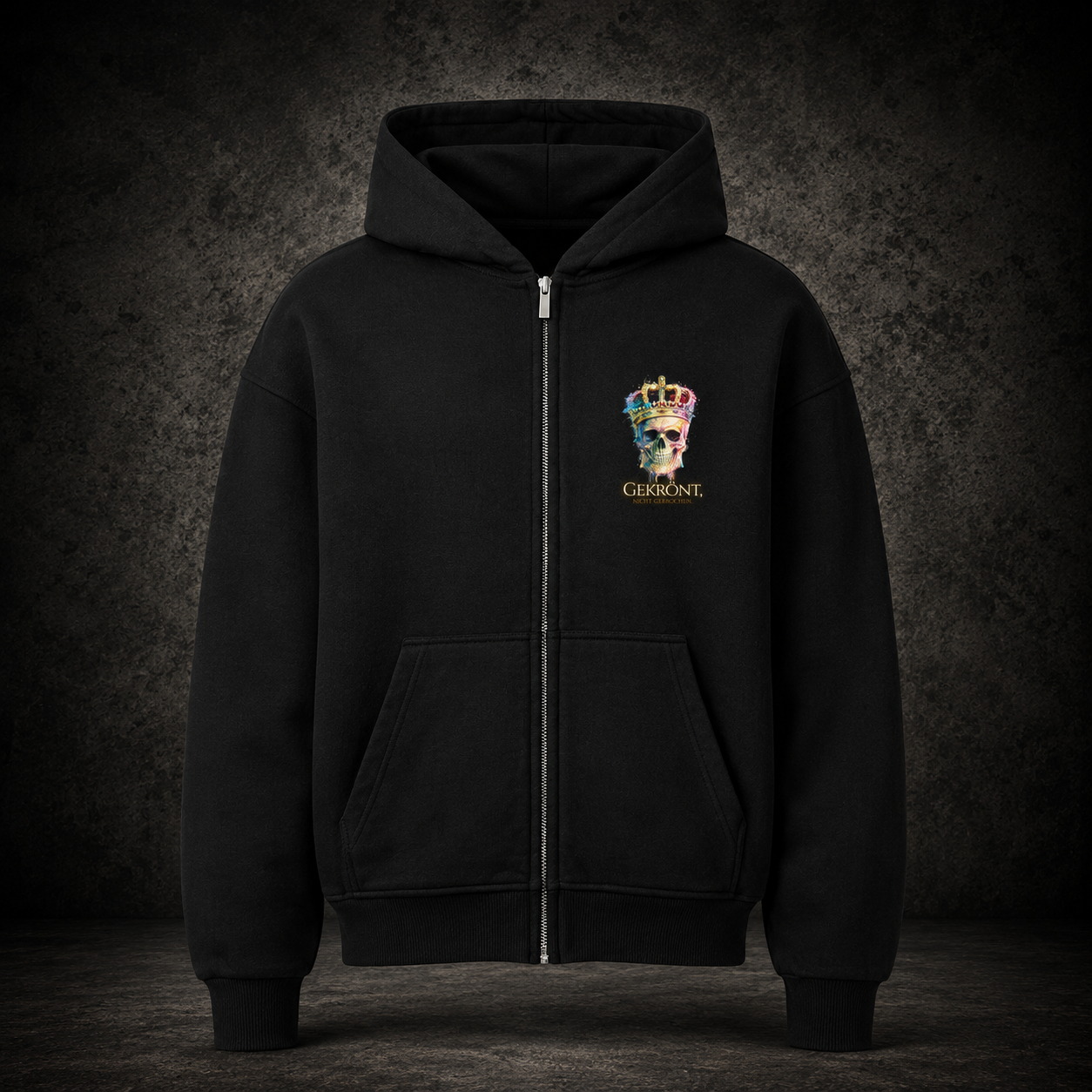 VACANCY Oversized Zipper Hoodie - GEKRÖNT