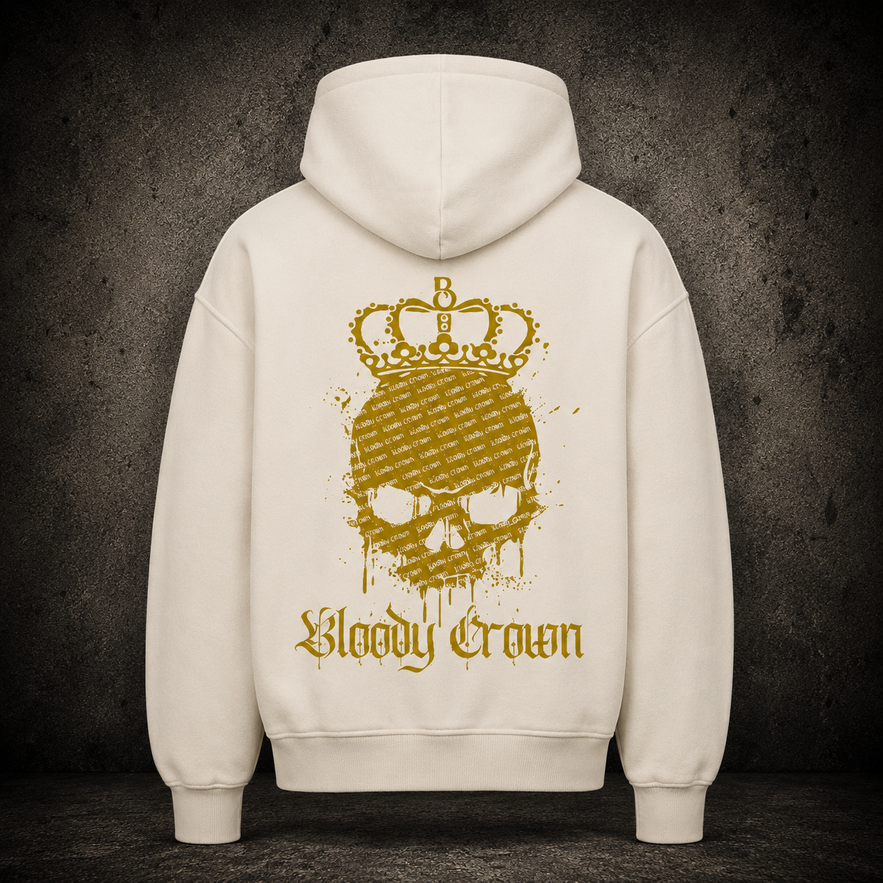 VACANCY Oversized Hoodie - BC SKULLCROWN (Gold Edition)