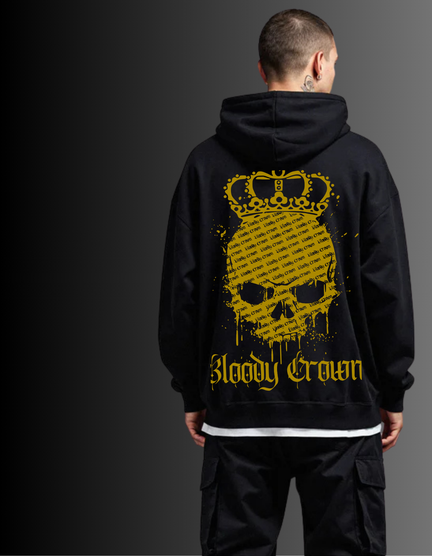 BC Skull Oversized Hoodie - Gold Edition